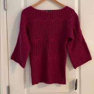 INC Sweater, 3/4 length wide sleeves, Fuchsia